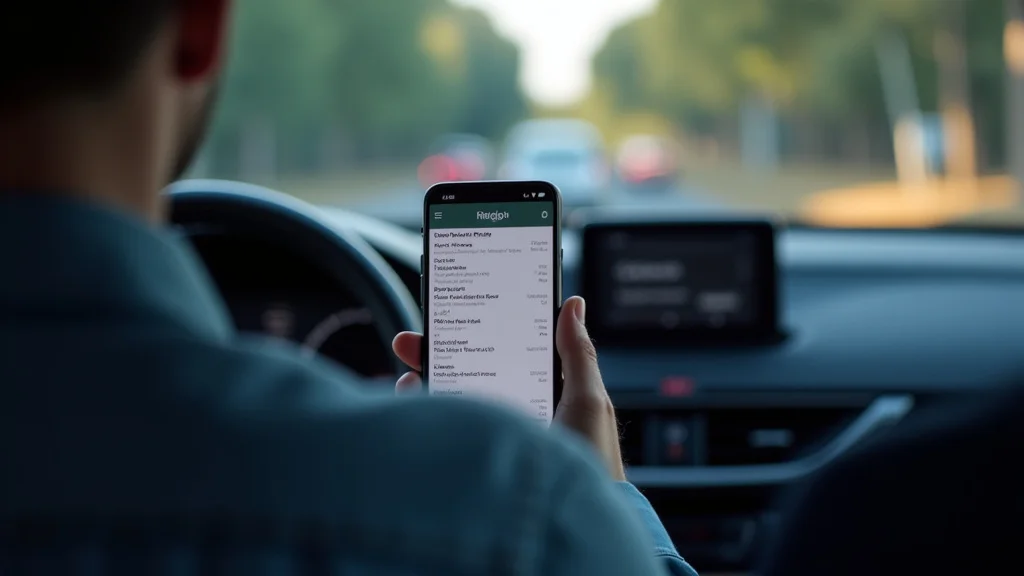 The image shows a phone screen with the Android Auto app open, displaying troubleshooting options.